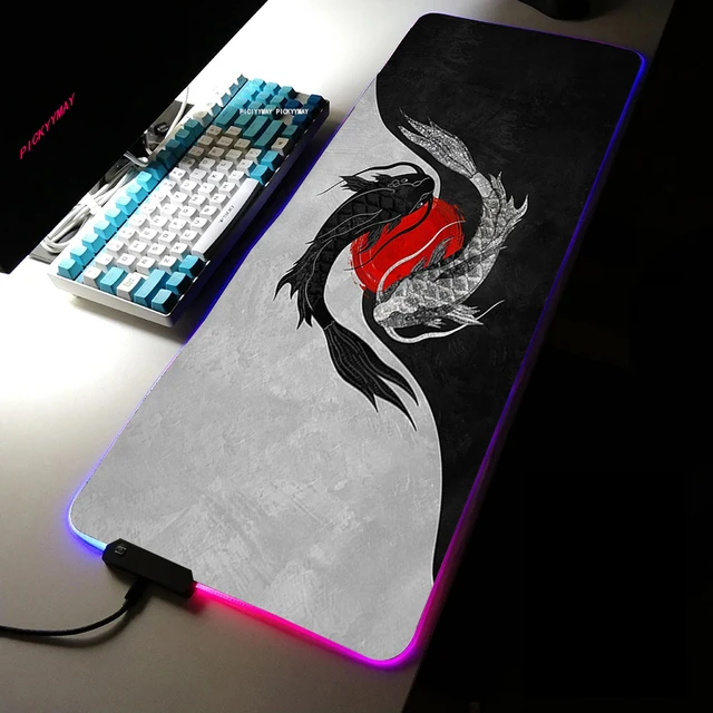 Fish RGB Gaming Mouse Pad Large XXL Size Mouse Carpet Big Keyboard