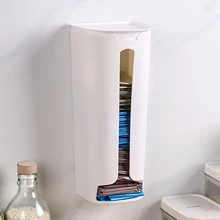  Plastic Bag Holder Organizer Home Kitchen Bathroom Wall Hanging Garbage Bag Storage Box Trash Bag Storing Rack Household Accesso 