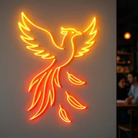 Phoenix Neon Sign,Firebird Art Sign,Bird Led Sign Pair of Phoenixes LED Decor, Phoenix and Feathers Neon Decor,Gift for Her 6