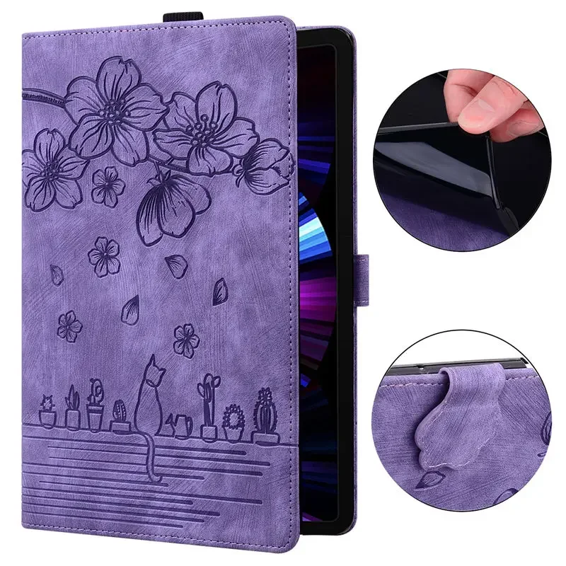 Embossed Soft TPU Flip Stand Tablet Case