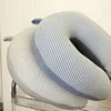 2025 new knitted striped U-shaped neck pillow multi-function travel aircraft portable use pillow 1