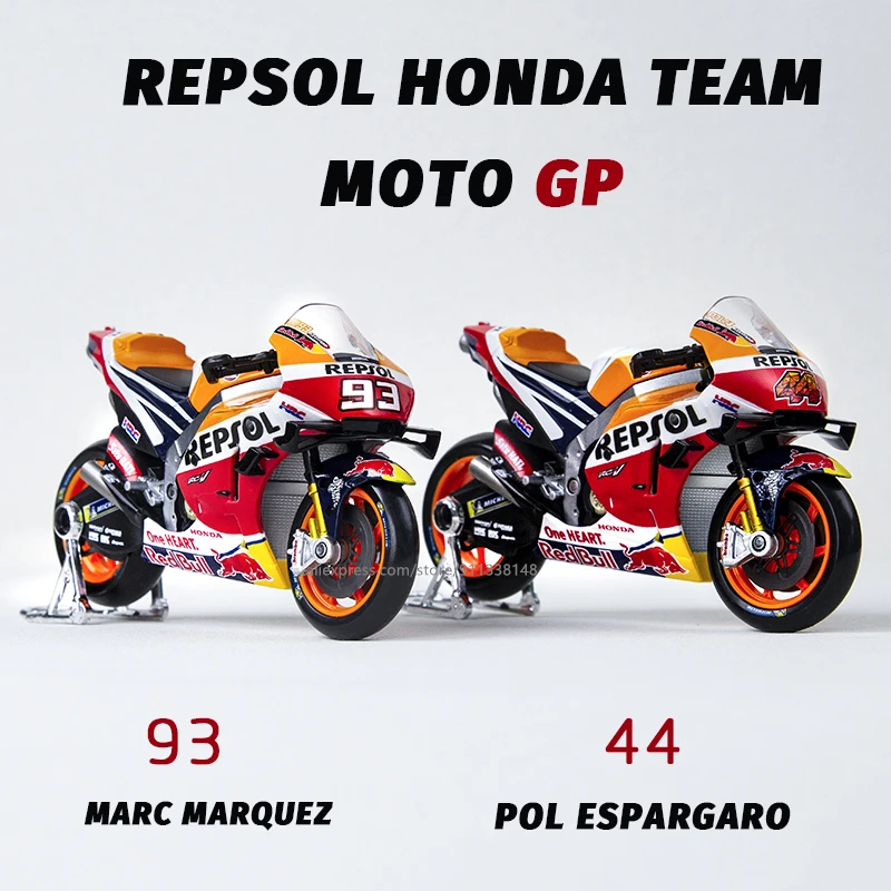 Maisto 1:18 NEW 2021GP Racing Repsol Honda Team MARQUEZ #93  #44 ESPARGARO alloy motorcycle Model collection gift toy maisto 1 18 scale 2018 honda repsol rc213v 93 marc marquez 26 dani pedrosa motorcycle diecasts