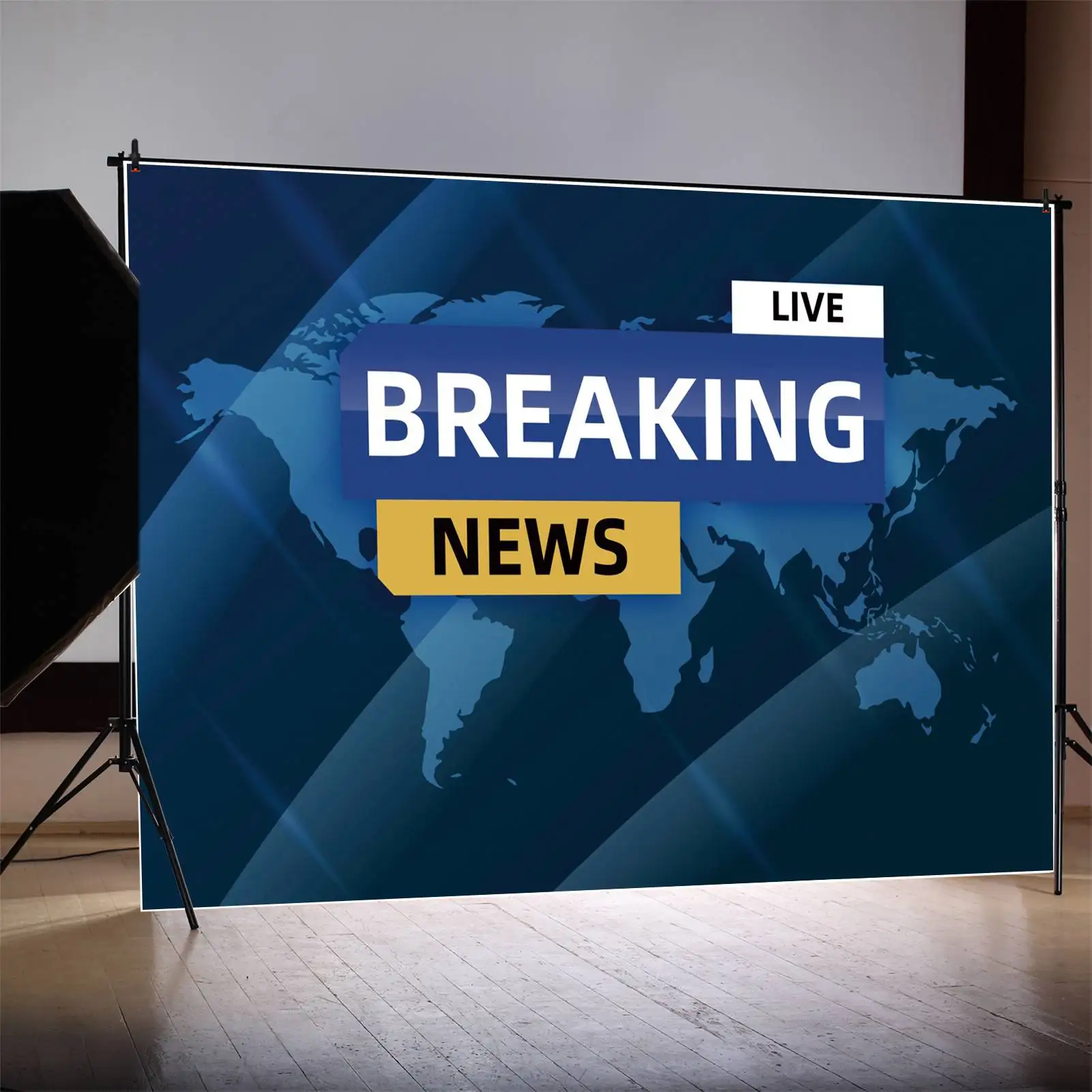 Moon.Qg Fondale Teletorium Breaking News Tv Video Wall Direct Broadcasting Room Sfondo Personalizzato Home Studio Photo Booth