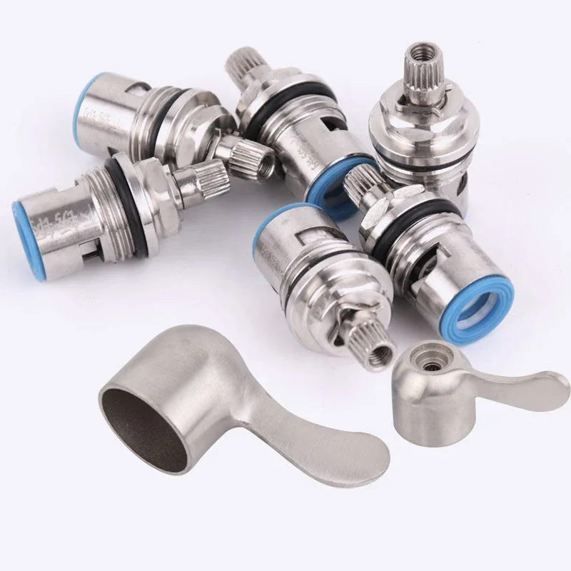 1/5pcs Replacement Faucet Cartridges Stainless Steel Tap Valves Household Single Angle Valve Kitchen Bathroom Shower Parts
