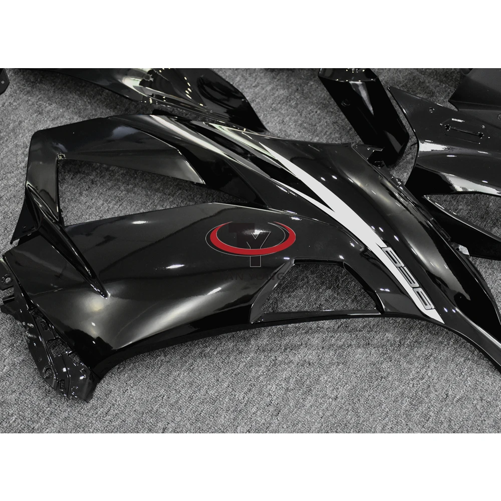 ZX6R 용 오토바이 풀 페어링 키트 2013 2014 2015 2016 2017 2018 ZX 6R 636 차체 카울링 브라이트 블랙 라떼 아트