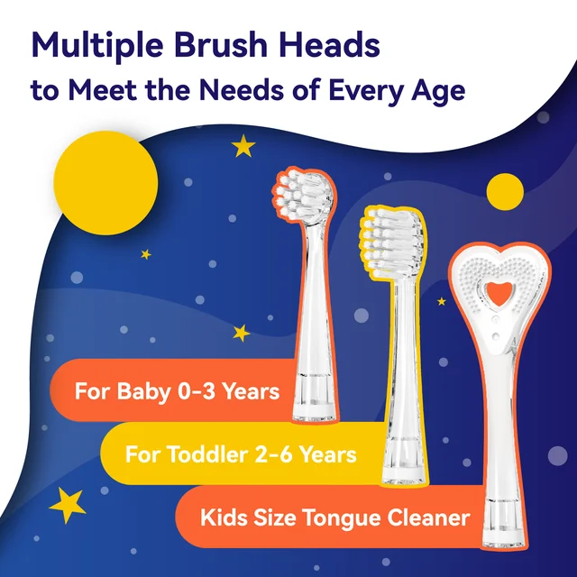 Seago Kids Electric Toothbrush with Sticker LED Colorful/Observing Light 3 Modes Smart Timer Waterproof Teeth Clean for Child 5