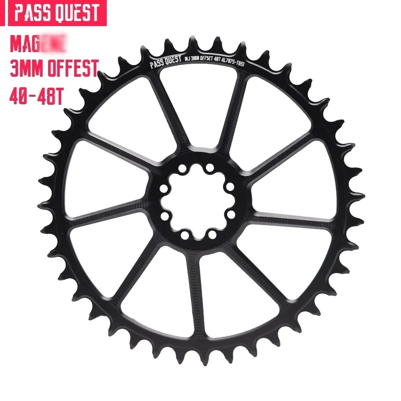 

PASS QUEST 3mm Offset For Direct Mount Magene Crank Crankset Round MTB Narrow Wide Chainring 40T 42T 44T 46T 48T Chainwheel