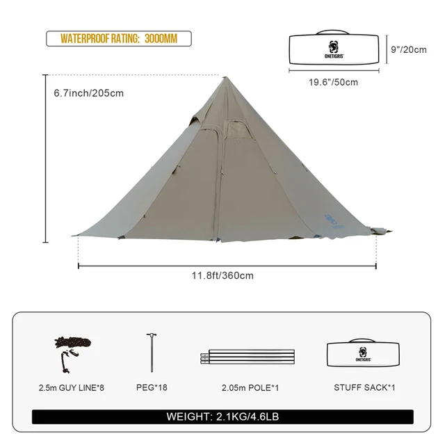 OneTigris NORTHGAZE Chimney Tent 3000mm Waterproofed Outdoor Camping  Shelter 4-season Winter Camping Teepee Hot Tent For Hiking - AliExpress
