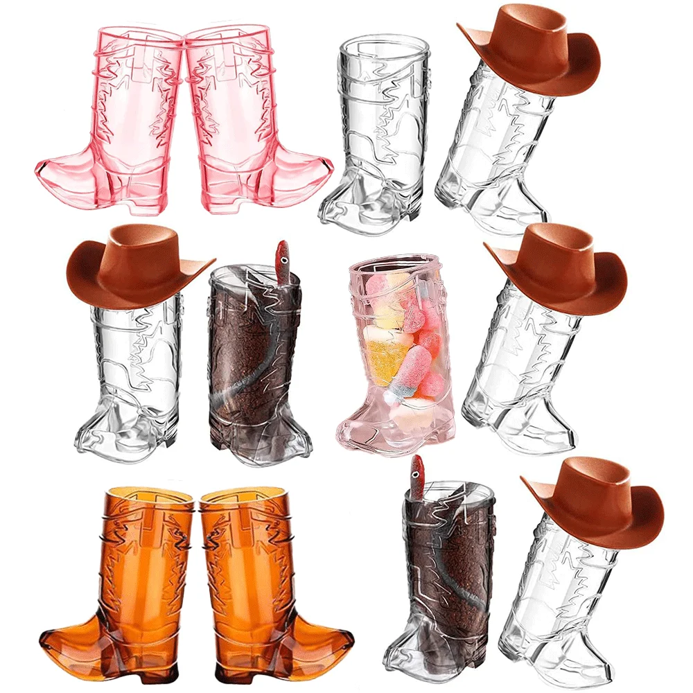 12 Pcs Mini Cowboy Boot Shot Glasses - Western Cowboy Mugs For Cowgirl Theme Party Decorations Birthday And Bachelorette Parties