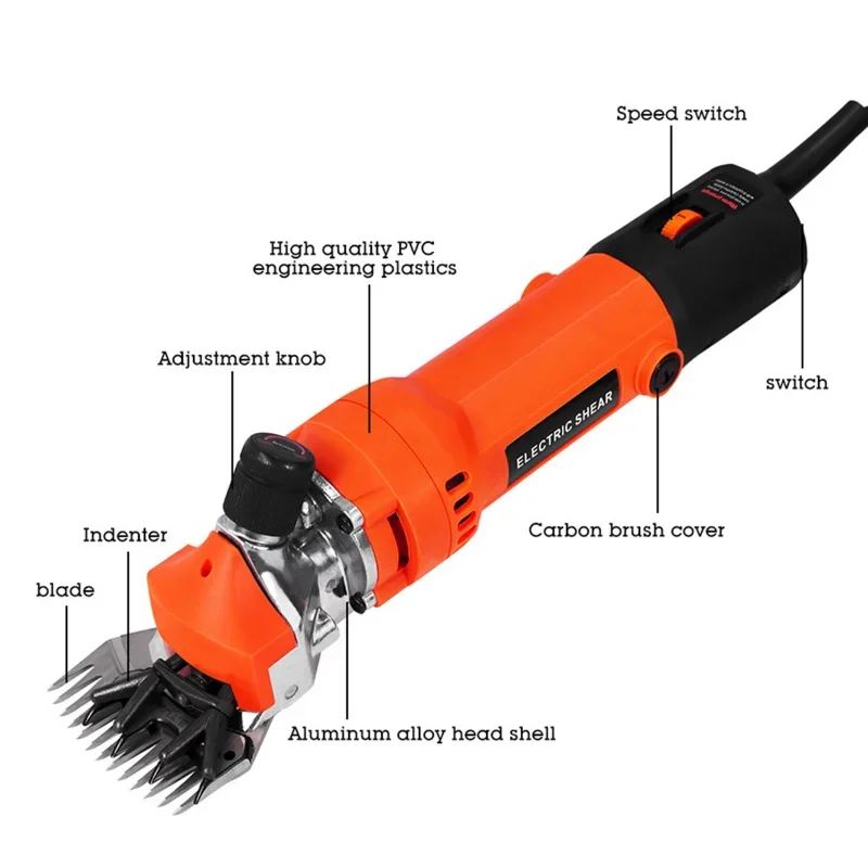 [6 gears adjustable speed] 1500W 110V/220V Electric Shearing Sheep Shear Animal Trimmer Cutter Hair Wool Scissor 3
