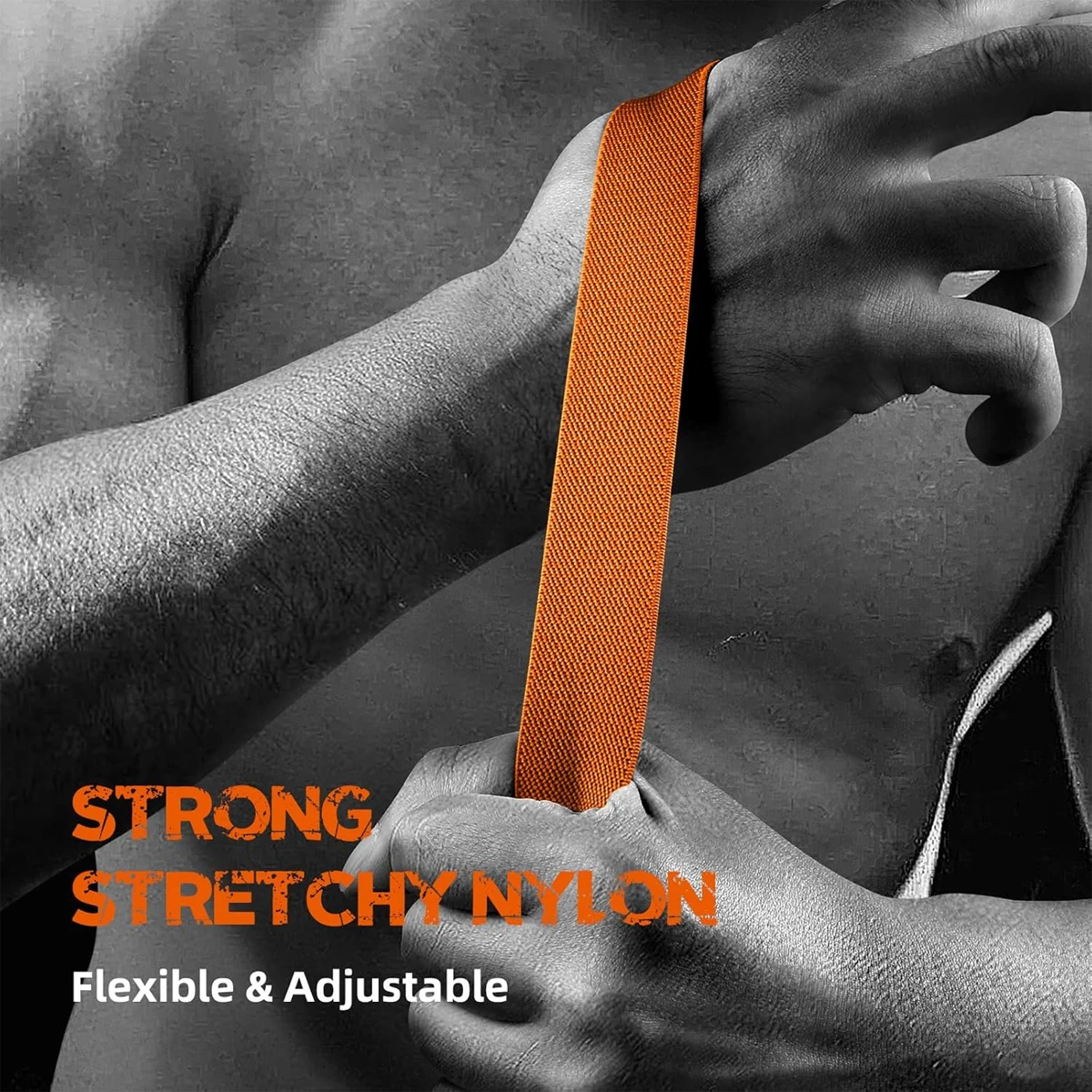 Nylon Elastic Sport Band in Midnight Black - Versatile Adjustable Strap Bracelet