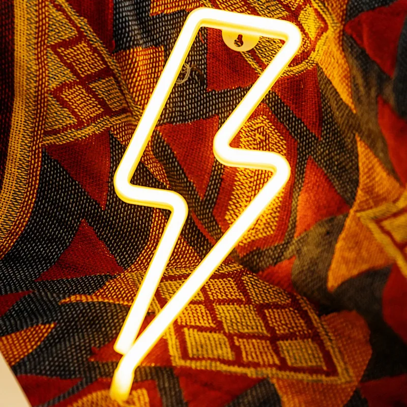 Halloween Lightning Neon Signs w Base, LED Light, Party Atmosphere Lighting, Wall Lamp, for Birthday, E-sports Room, Home Decor 1