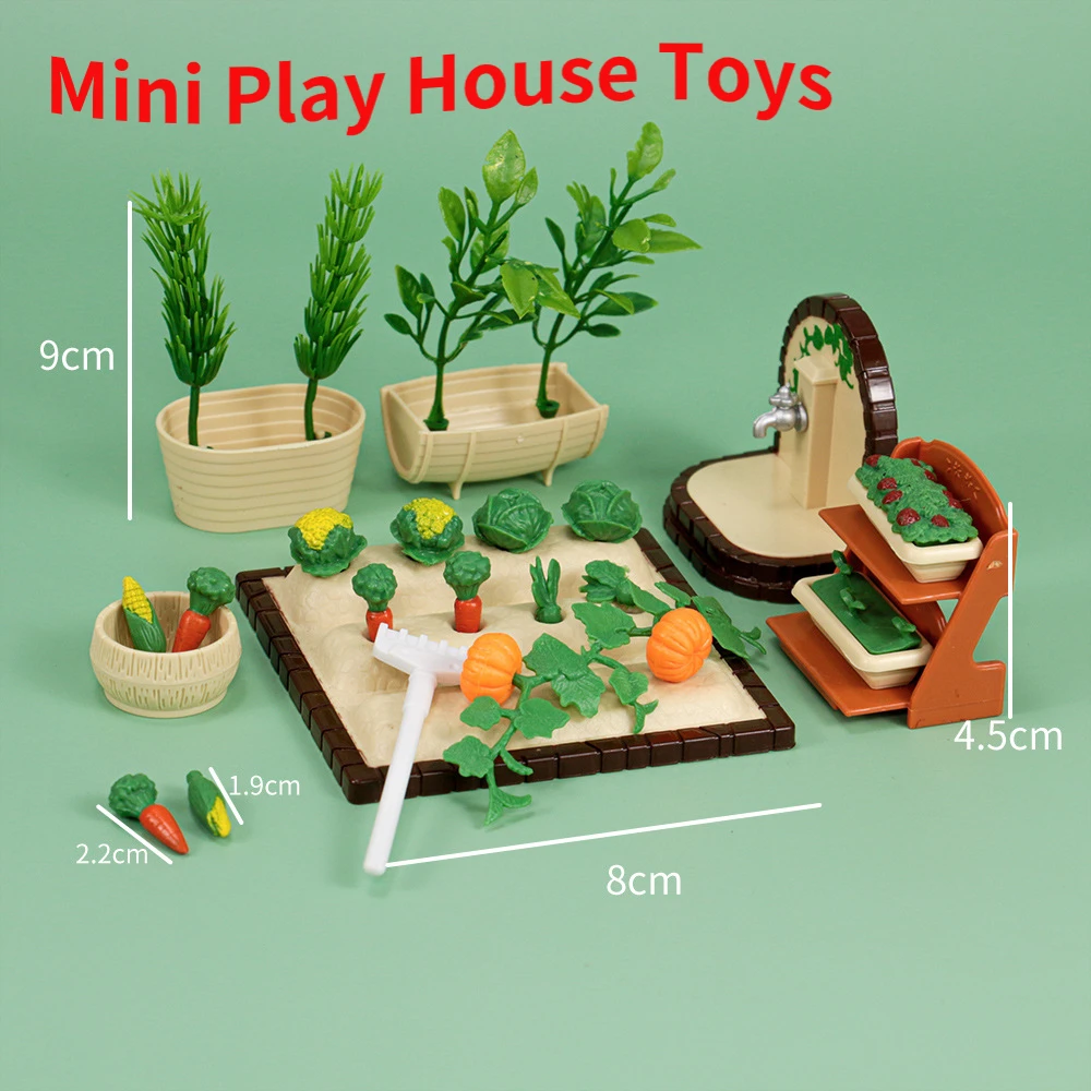 Mini Play House Toys Doll House Vegetable Garden Set Simulat