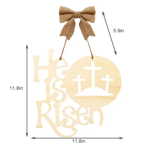 Wooden Pendants Hanging Ornament Unfinished Crafts For Home Wall Front Door Garland Easter Holiday Party Decoration