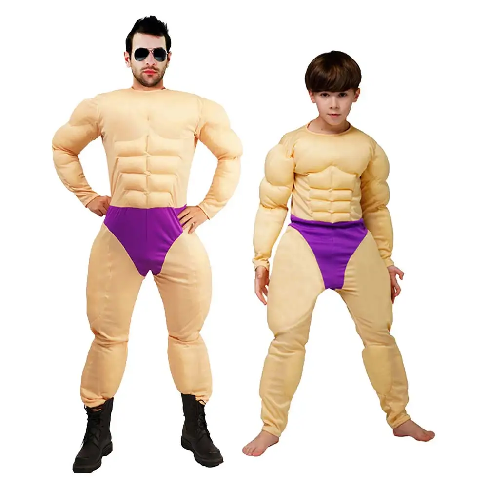 Muscular Man Cosplay Role Play Child Adult Clothing Funny Body Builder Costume Men Boys Roleplay Fantasia Outfits