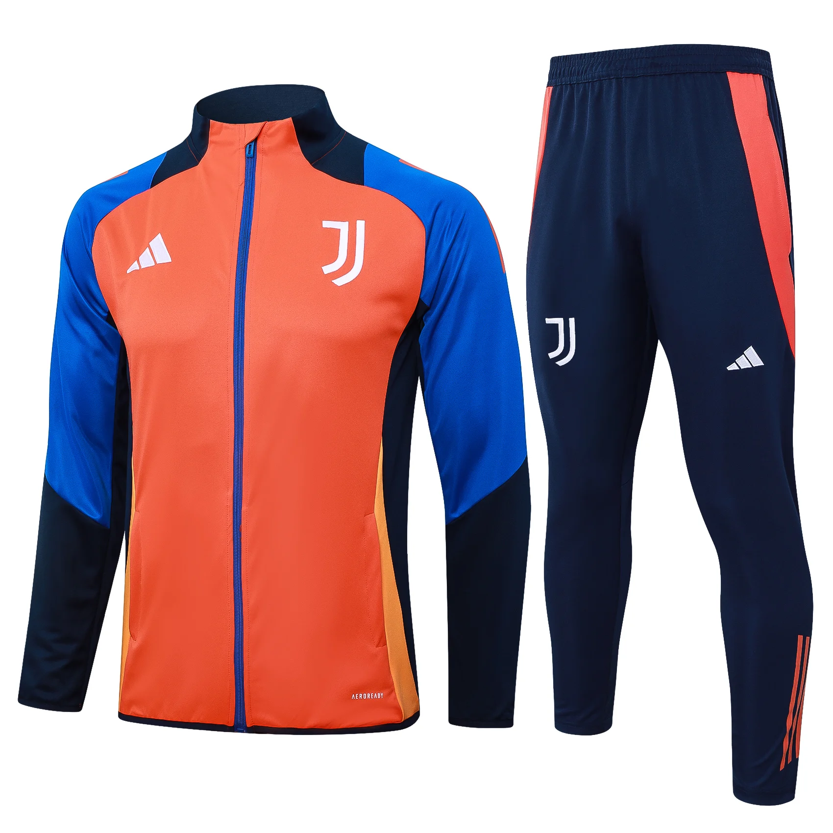 Adidas Soccer Jerseys Men Professional Full-sleeved Fashionable Striped Zippered Sportswear Football Training Suit White Black