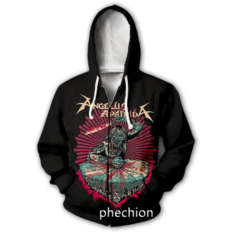 

phechion New Fashion Men/Women Angelus Apatrida Band 3D Print Long Sleeve Zip Hoodies Casual Men Loose Sport Zip Hoodies J25