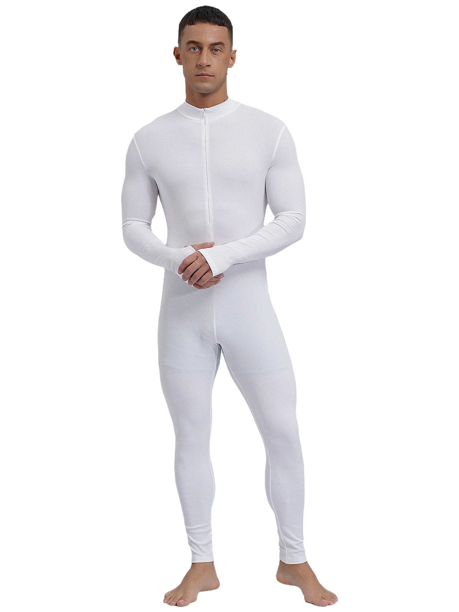 Men Tank Unitard Tights Undershirt Bodybuilding Wrestling Singlet Leotard Full Long Jumpsuit Yoga Workout Gymnastics Bodysuit