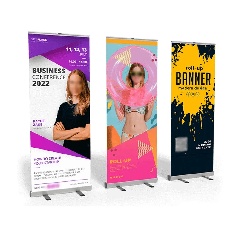 Banner Roll-up Banner Aluminium Stand Retractable Opaque PVCwith no curl edges Printing for Trade Show Display