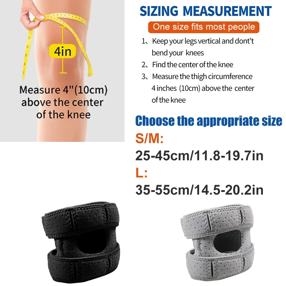 1Pcs Patella Knee Brace Adjustable Neoprene Stabilizer for Meniscus Tear Tendonitis MCL ACL Tendon Support Strap for Running knee support knee brace knee wraps
