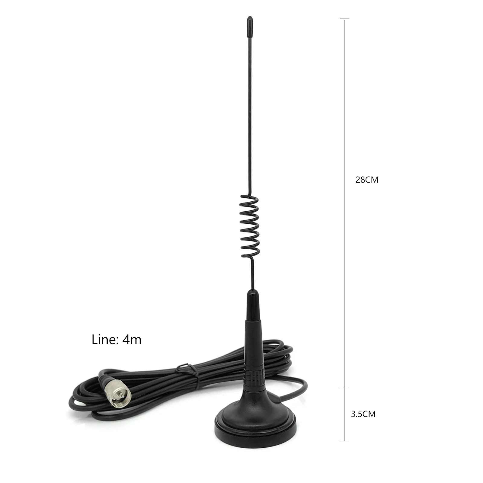 27MHz 마그네틱 베이스 CB 무전기 안테나 (PL-259 BNC 남성 커넥터 포함) 27MHz 마그네틱 CB 안테나 장거리 차량용 트럭용