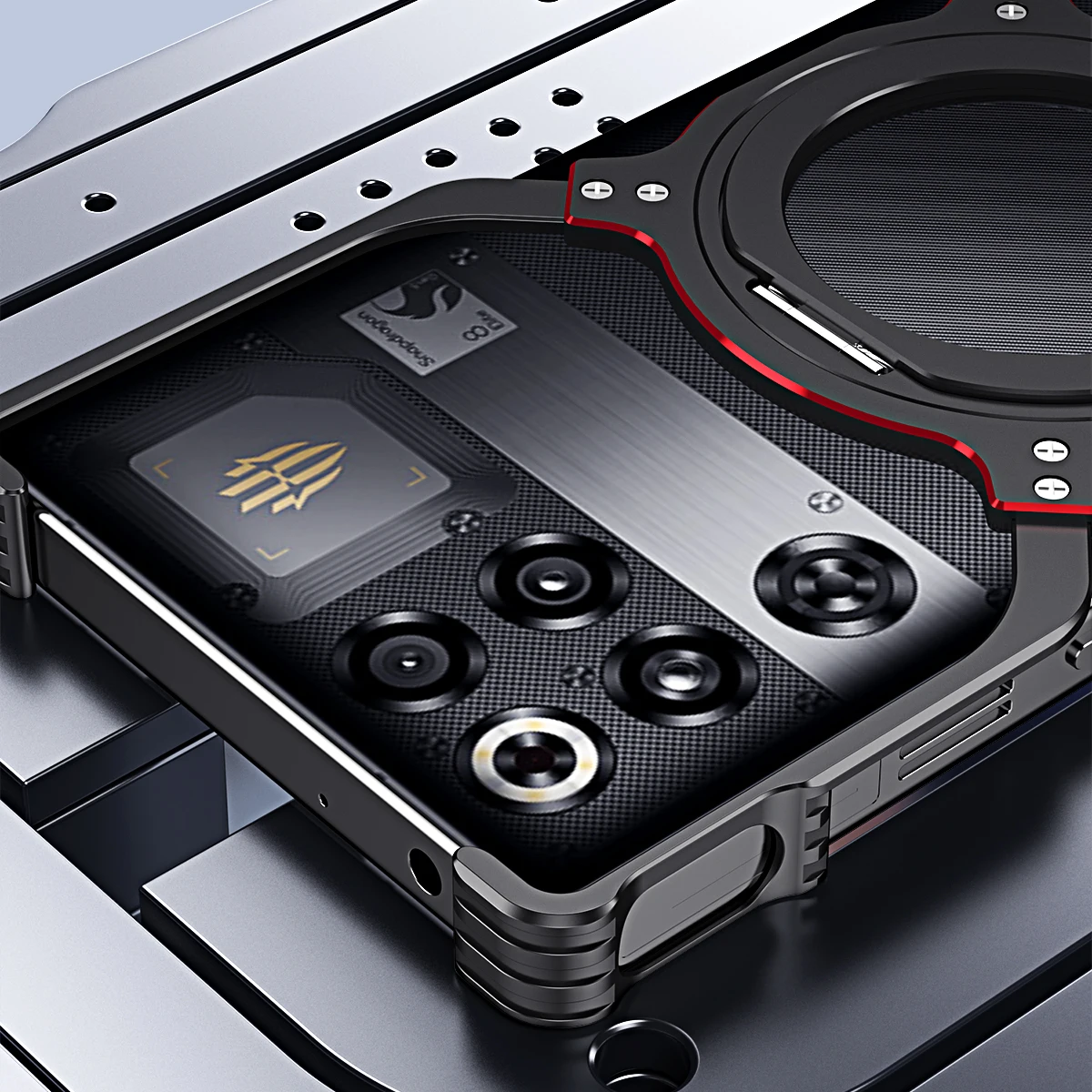 Aluminum Frame Magnetic Bracket Case with Magsafe and Back Cover