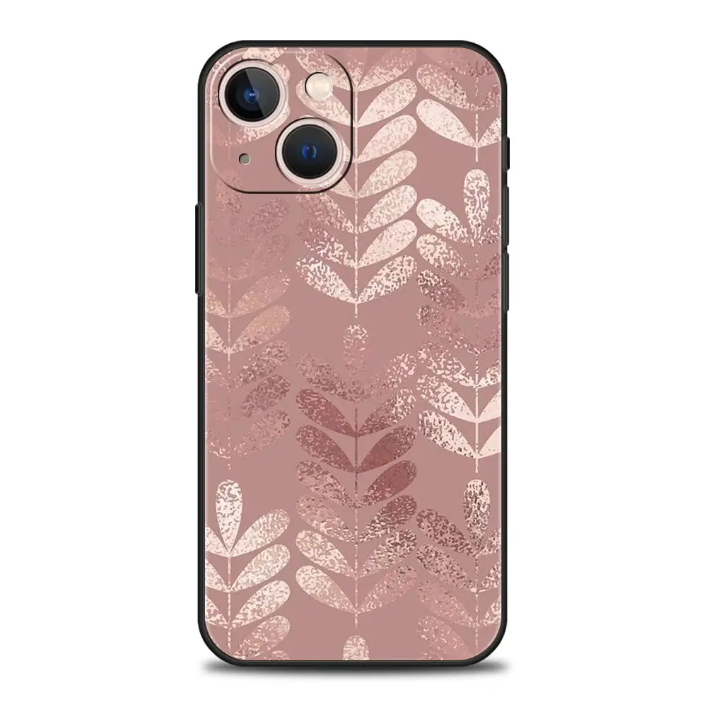 Gold Rose Love Heart Soft TPU Phone Case Cover