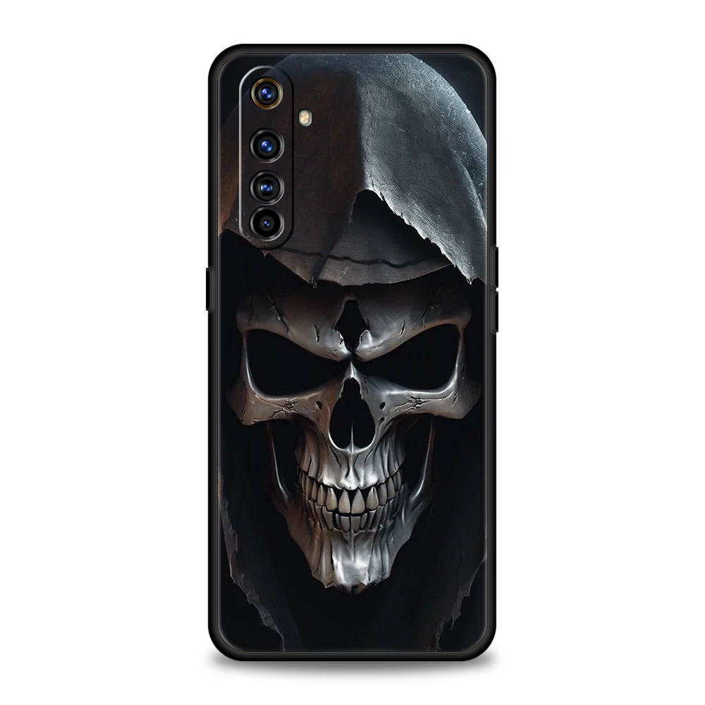 Magnetic Phone Case with Human Skull Print Design