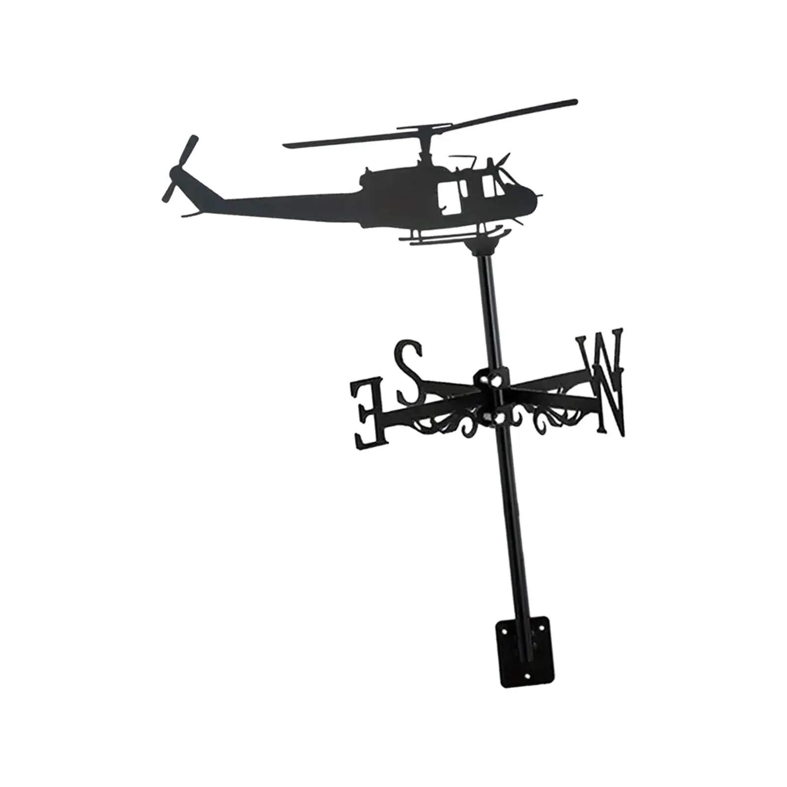 Helicopter Figurine Wind Vane Ornament Decorative Heavy Duty Weathervane Wind Direction Indicator for Courtyard Durable Lifelike