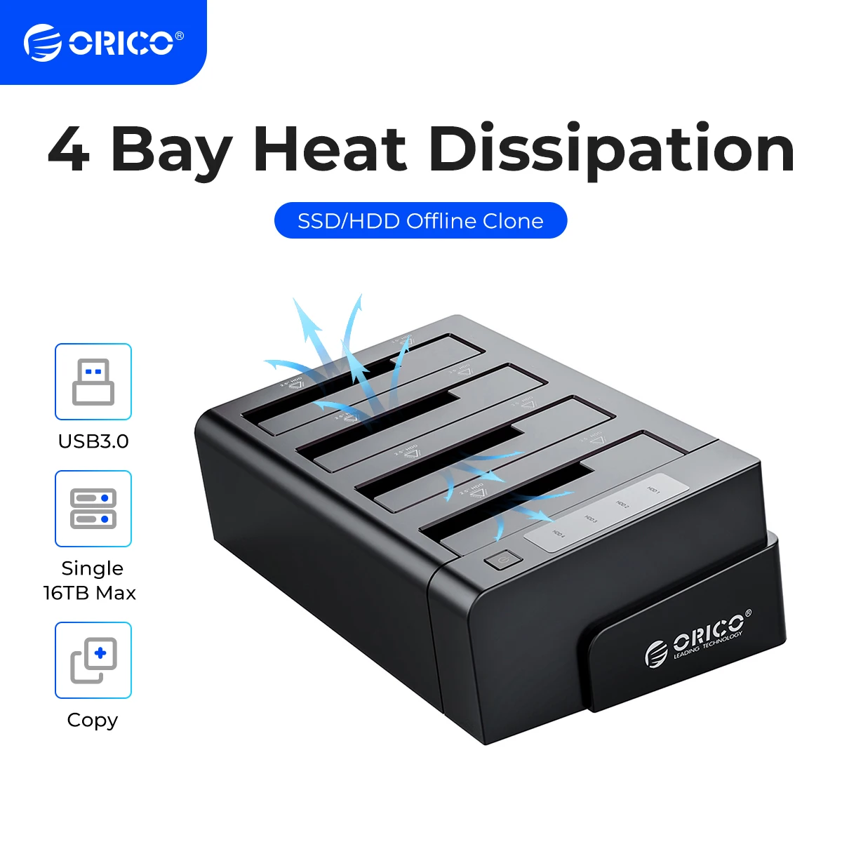 ORICO – Station d'accueil HDD 2 baies avec Clone hors ligne SATA