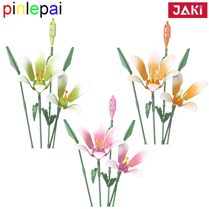 Pilepai Jaki Flower Building Block Lily Of The Valley Blocks Mattoni Mattoni Fiori Romantici Bouquet Modello Set Giocattoli Per Bambini