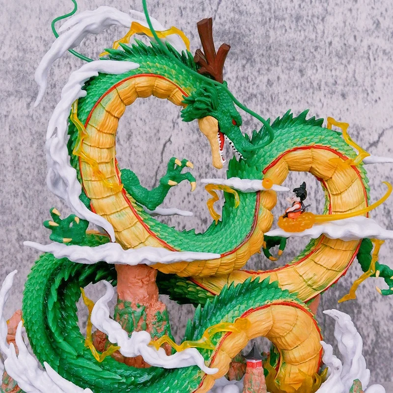 

26cm Dragon Ball Anime Figure Shenron Goku Action Luminous Figure Gk Statue Model Doll Ornament Collection Room Decora Desk Gift