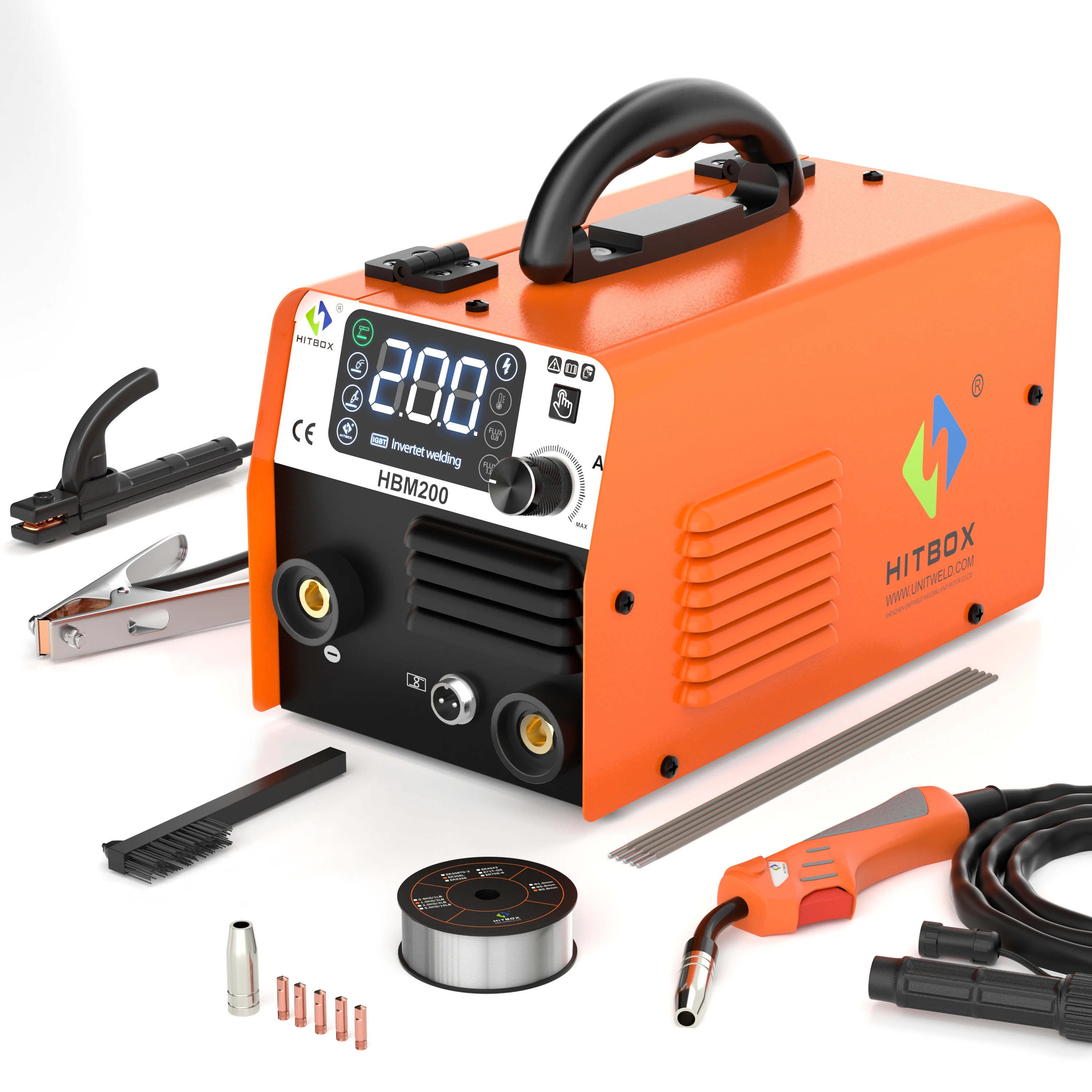 HITBOX 3 in1 HBM200 Welding Machine MIG Semi-automatic Without Gas Inverter MIG Gasless MMA Lift TIG Welder 6