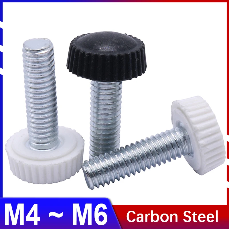 Plastic Head Knob Screws M5 Knurled Thumb Screws M4 Knurled Thumb