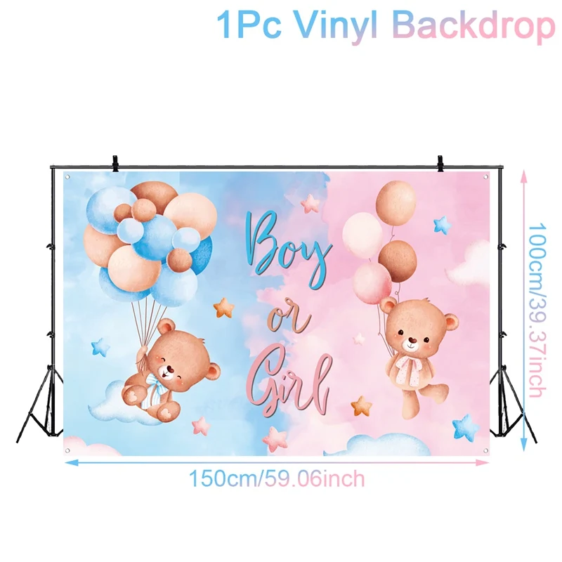 Description Picture 6 of itemGender Reveal Backdrop Photocall Ggender Reveal Party Banner Background Happpy Birthday Pary Decor Kids Boy Girl Baby Shower