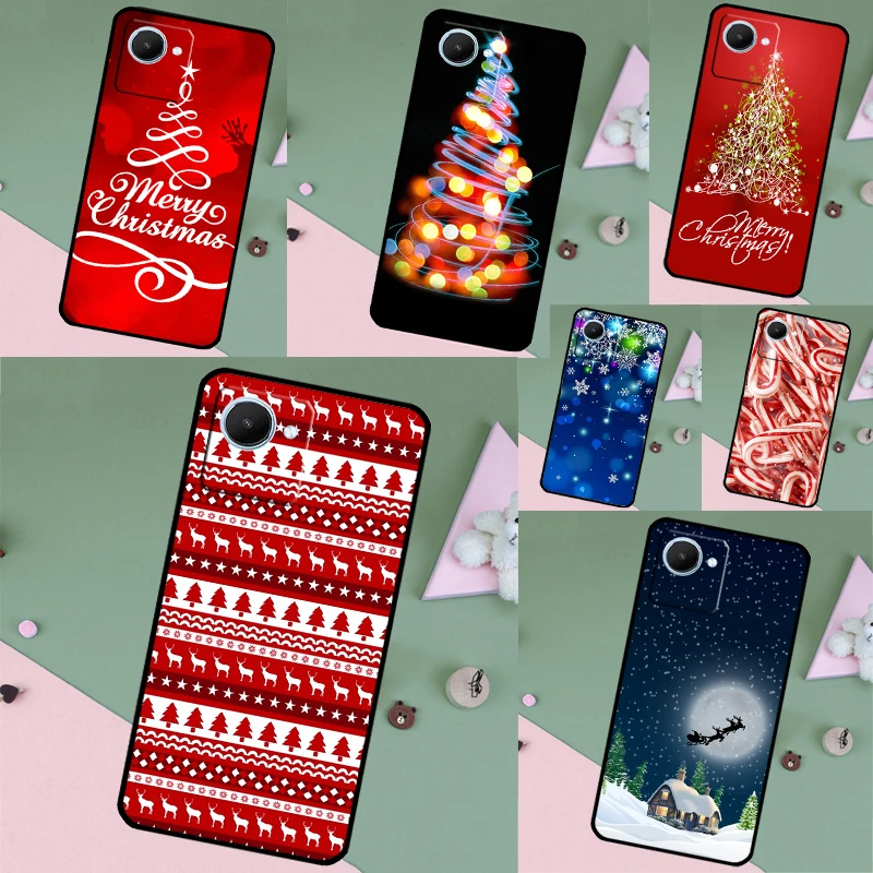 Merry Christmas Tree Candy Cane Case Per Realme 11 Pro Plus 10 9 8 C11 C15 C25S C21Y C30 C31 C33 C35 C53 C55 Gt Neo 5 3T 2T