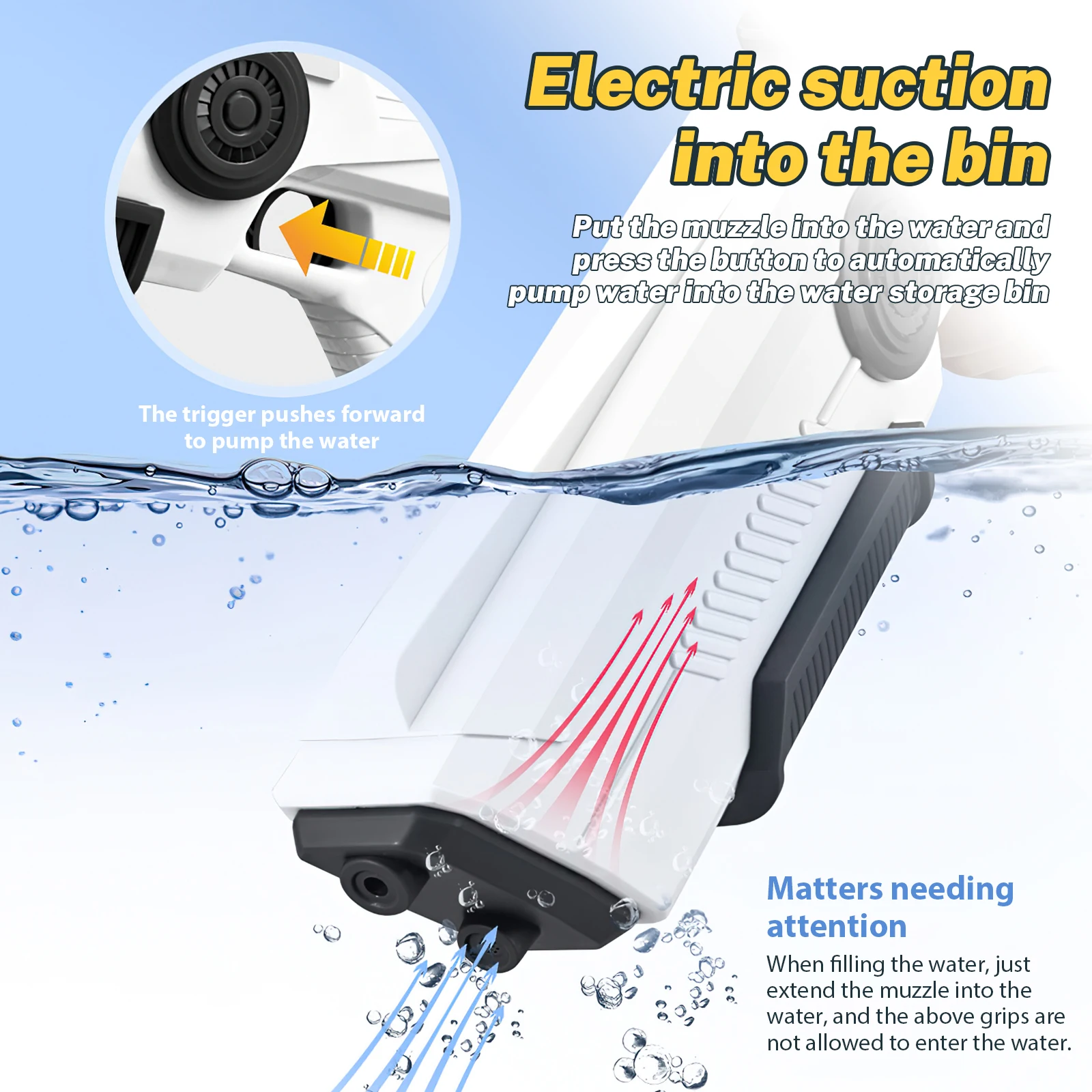 Electric Water Pistol Automatic High Capacity Water Gun Water Fight Toys