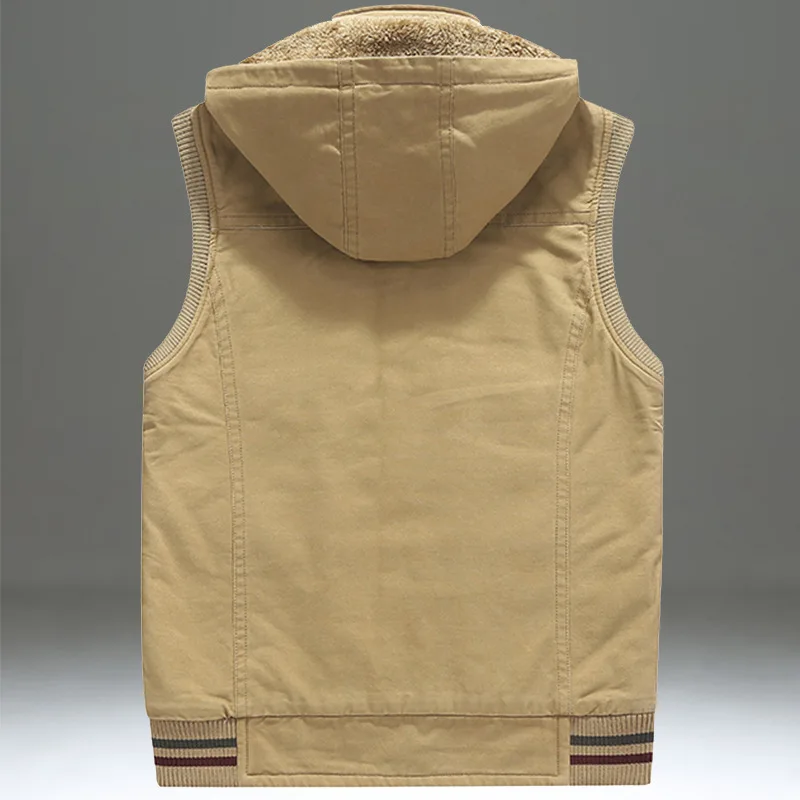 Autumn Men's Clothing Solid Color Casual Loose Vest Men's Multi Bag Work Clothes Fashion Camping Tactical Sports Vest Coat cotton vest,dress vests