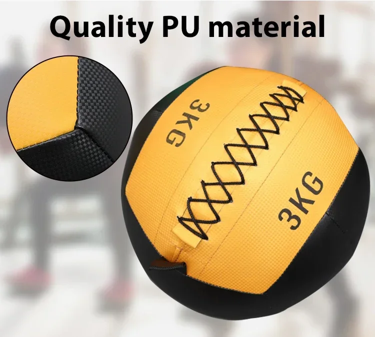 Gym Equipment 2kg Weighted Fitness Exercise Leather Soft Slam Medicine Ball