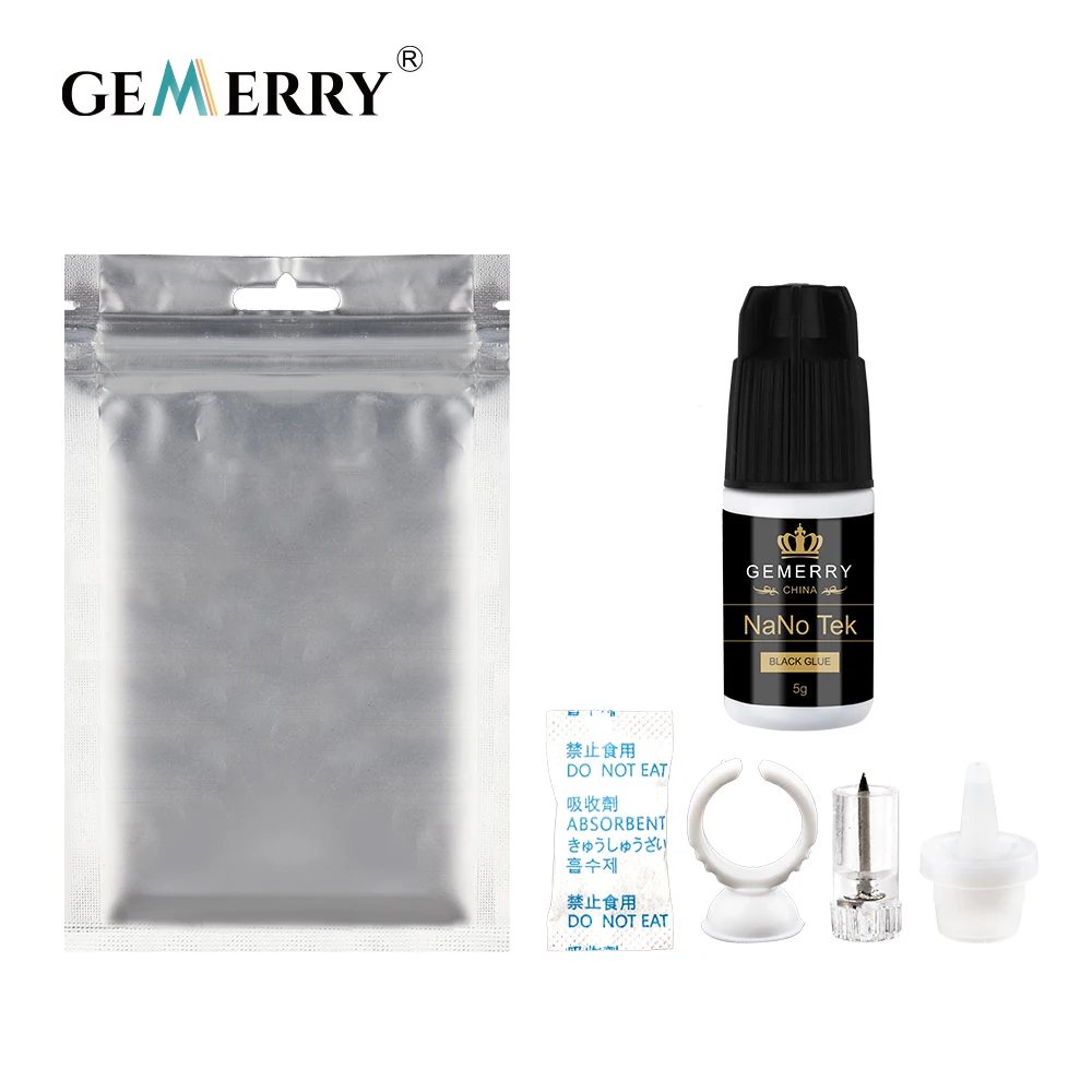 Gemerry Eyelash Extension Glue NaNo Tek 0.5s Fast Drying Adhesive Waterproof Lasting Grafting Lash Glue No Irritant Makeup Tools 4