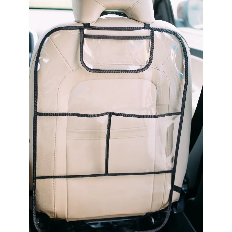 Kick-Proof Car Seat Back Protector with Dual Mesh Storage Pockets