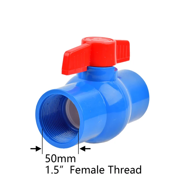 1/2 ~ 1,5 "Szál És Aljzat Típusú Kék Pvc Golyószelep 20 50 Mm -Es Kerti Öntözőszerelvények Akvárium Haltartály -Kapcsoló Gömbszelep - Image 6