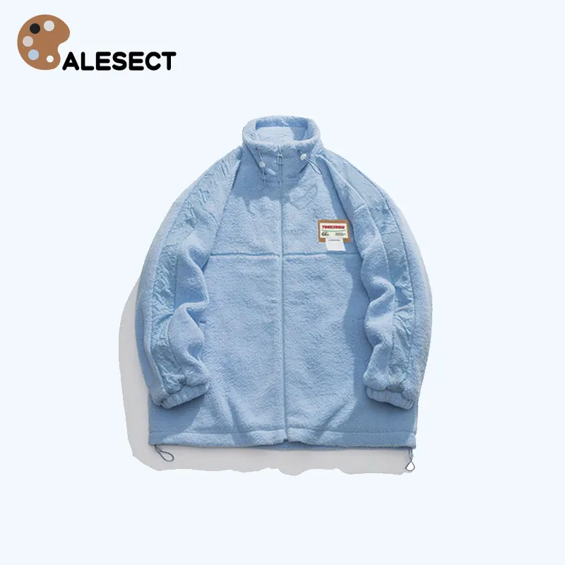 

CALESECT 2023 Oversize Winter Coat Women Men Streetwear Lambswool Down Jacket Solid Color Parka Loose Fashion Harajuku Outwear