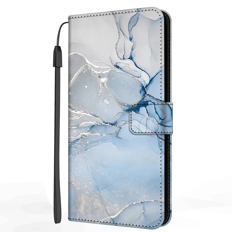 Elegant Marble Design Leather Flip Wallet Phone Case Cover