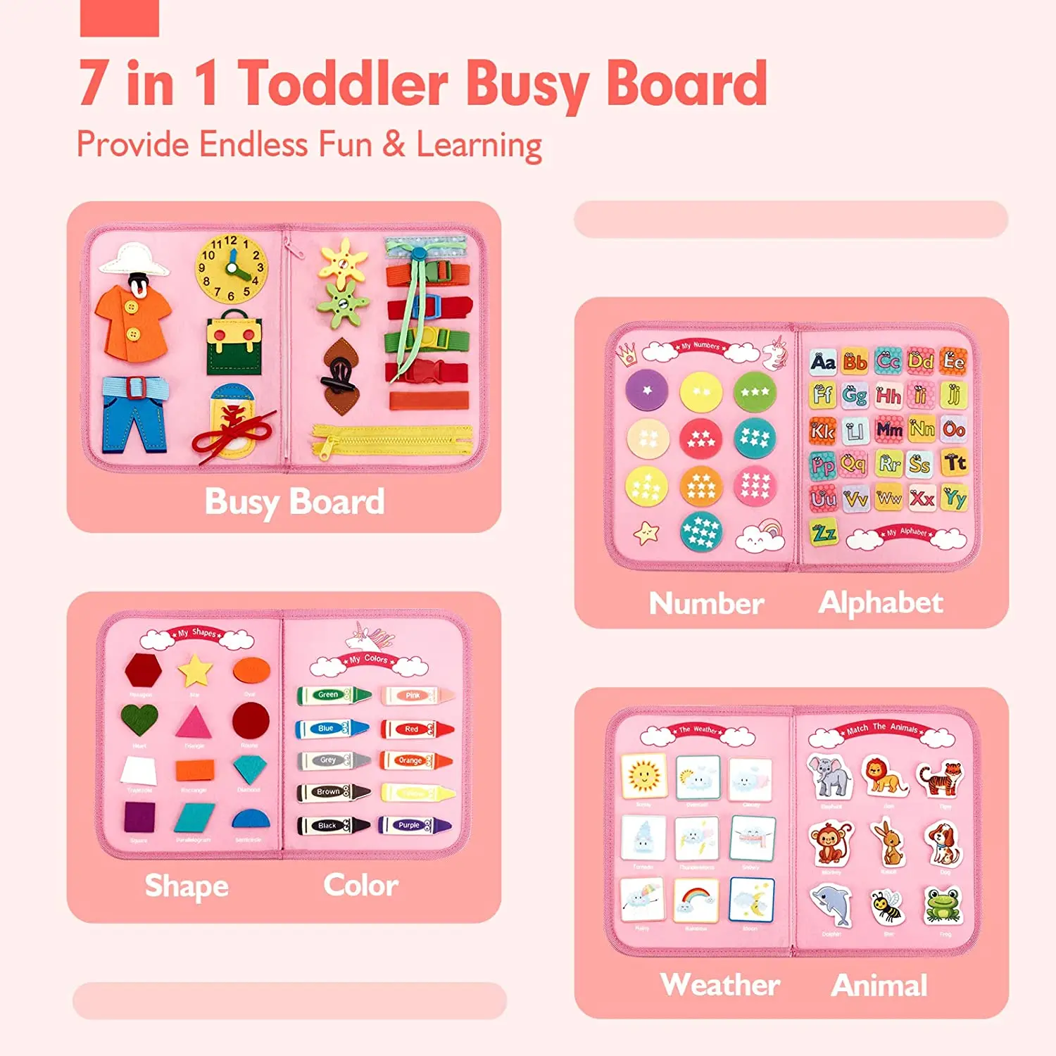 Montessori Busy Board For Toddlers Alphabet And Number Learning_voghion.com