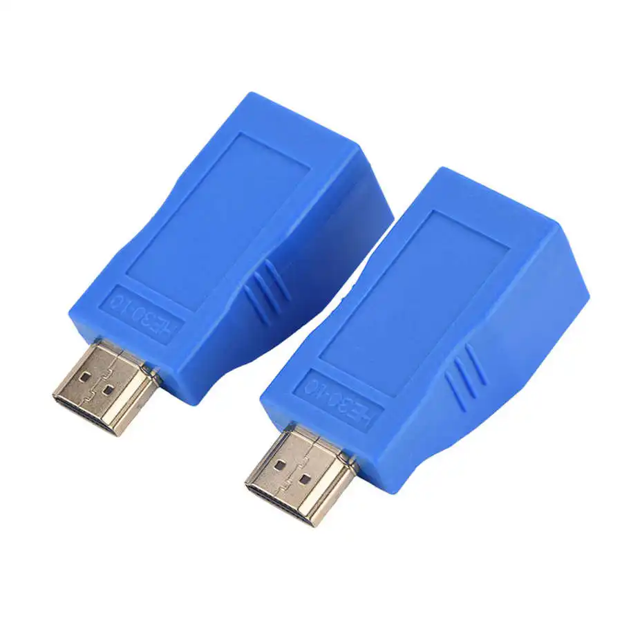 1 쌍 HDMI 익스텐더 어댑터 RJ45 신호 증폭 송신기 수신기 30 미터 V