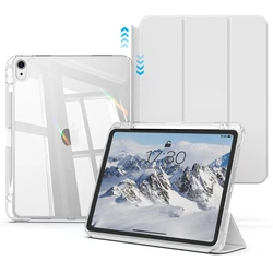 Sleek Detachable Sliding Case with Clear Hard Back Shell for iPad Air 13 2024 M2 (Grey)