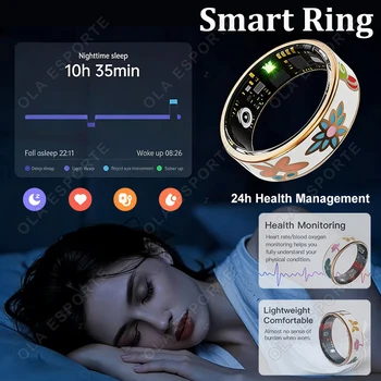 2026 New Color Enamel Craftsmanship Smart Ring For Android&IOS 5 ATM Waterproof Bluetooth Call Health&Sleep Monitoring Man Gifts 1