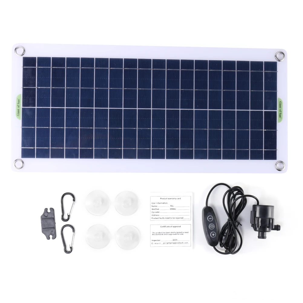 19W 800L/H Solar Panel Water Pump Watering System PET Solar Panel Fountain with Adjustment Switch Solar Panel Pump Kits for Pond