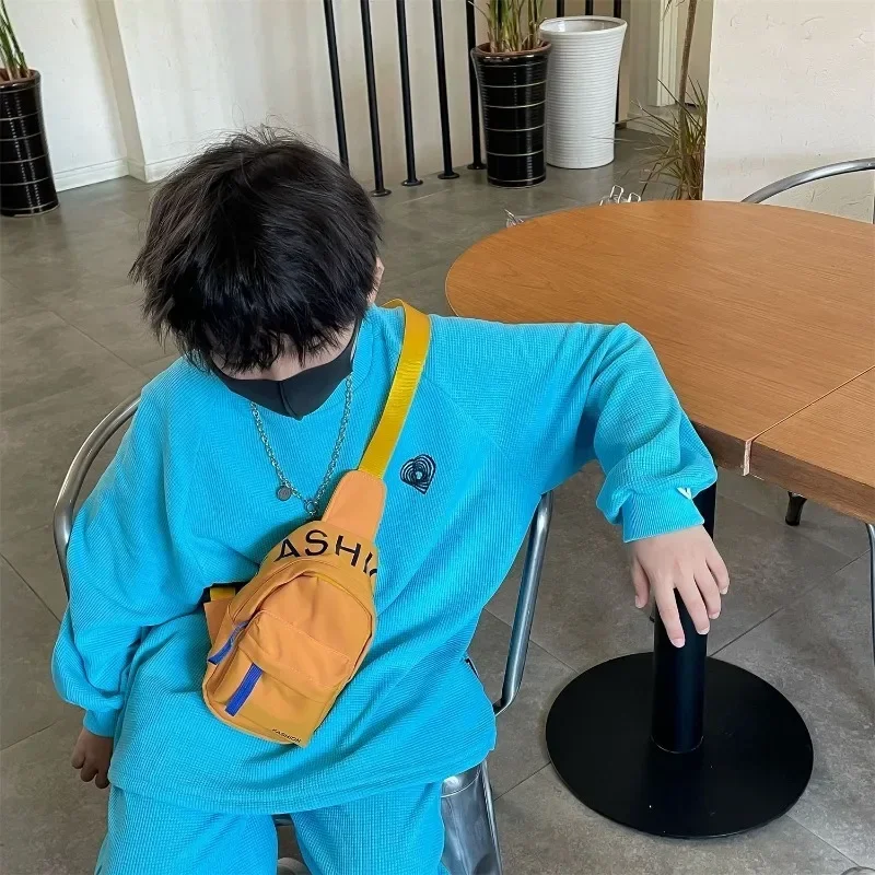 Borsa sul petto per bambini Little Boy Play Travel Collection borsa a tracolla a tracolla Casual semplice zaino portamonete per ragazzi e ragazze - immagine 5